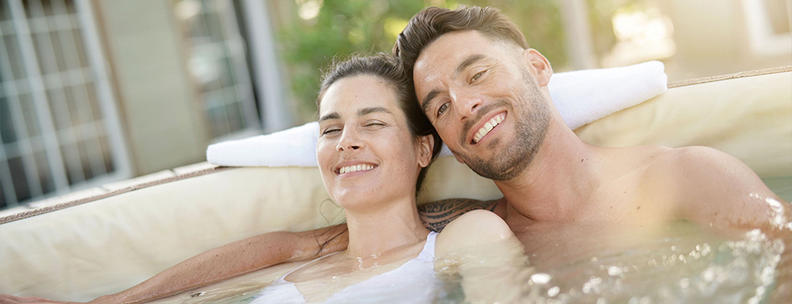 Couple in jacuzzi